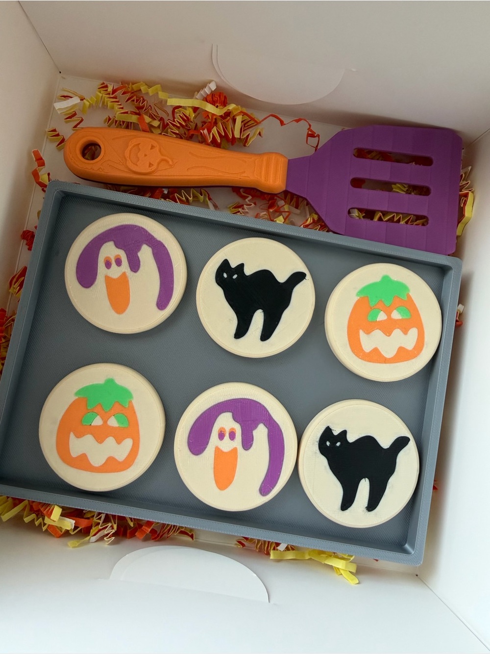 Halloween Cookie Gift Box - Purple, Orange, Black, Green -